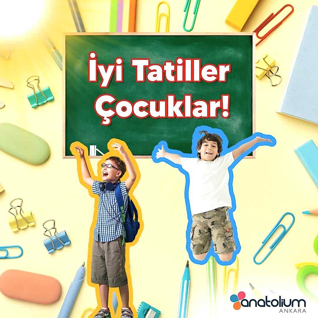 İyi tatiller çocuklar!????Eğlence,alışveriş ve lezzet dolu bir tatil geçirmenizi dileriz!????