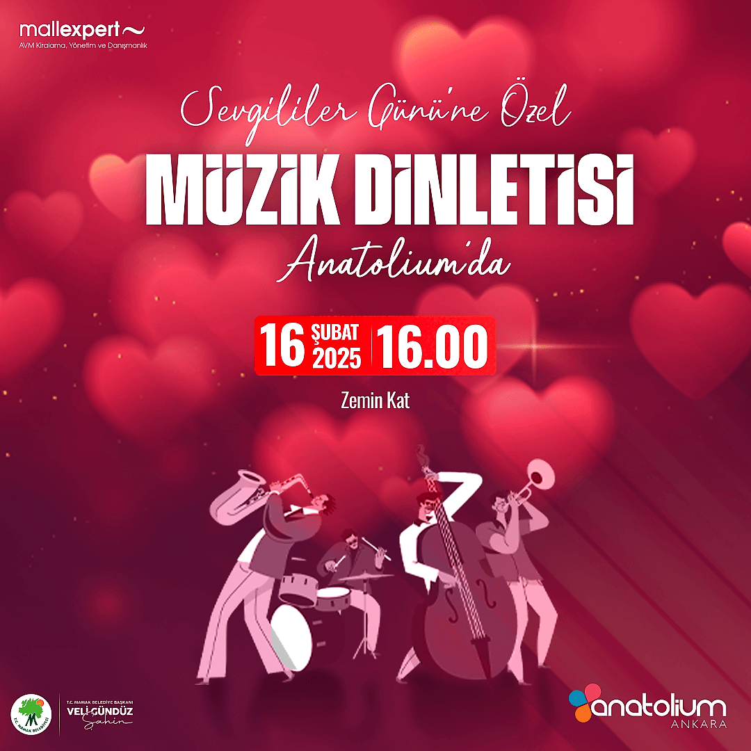 Mamak Belediyesi ile düzenlediğimiz Sevgililer Günü’ne Özel Müzik Dinletisinde siz değerli misafirlerimizide aramızda görmekten mutluluk duyarız!