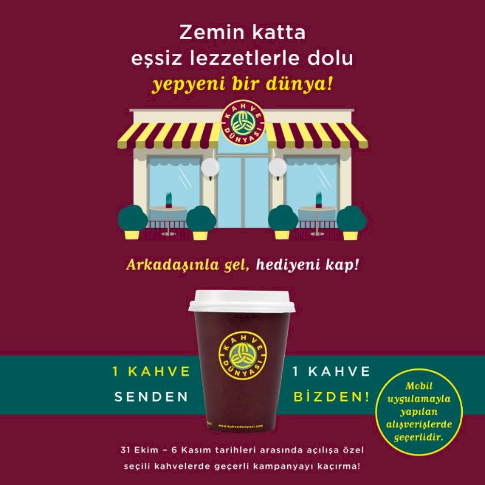 Eşsiz lezzetlerle dolu Kahve Dünyası’ndan açılışa özel kampanya!????