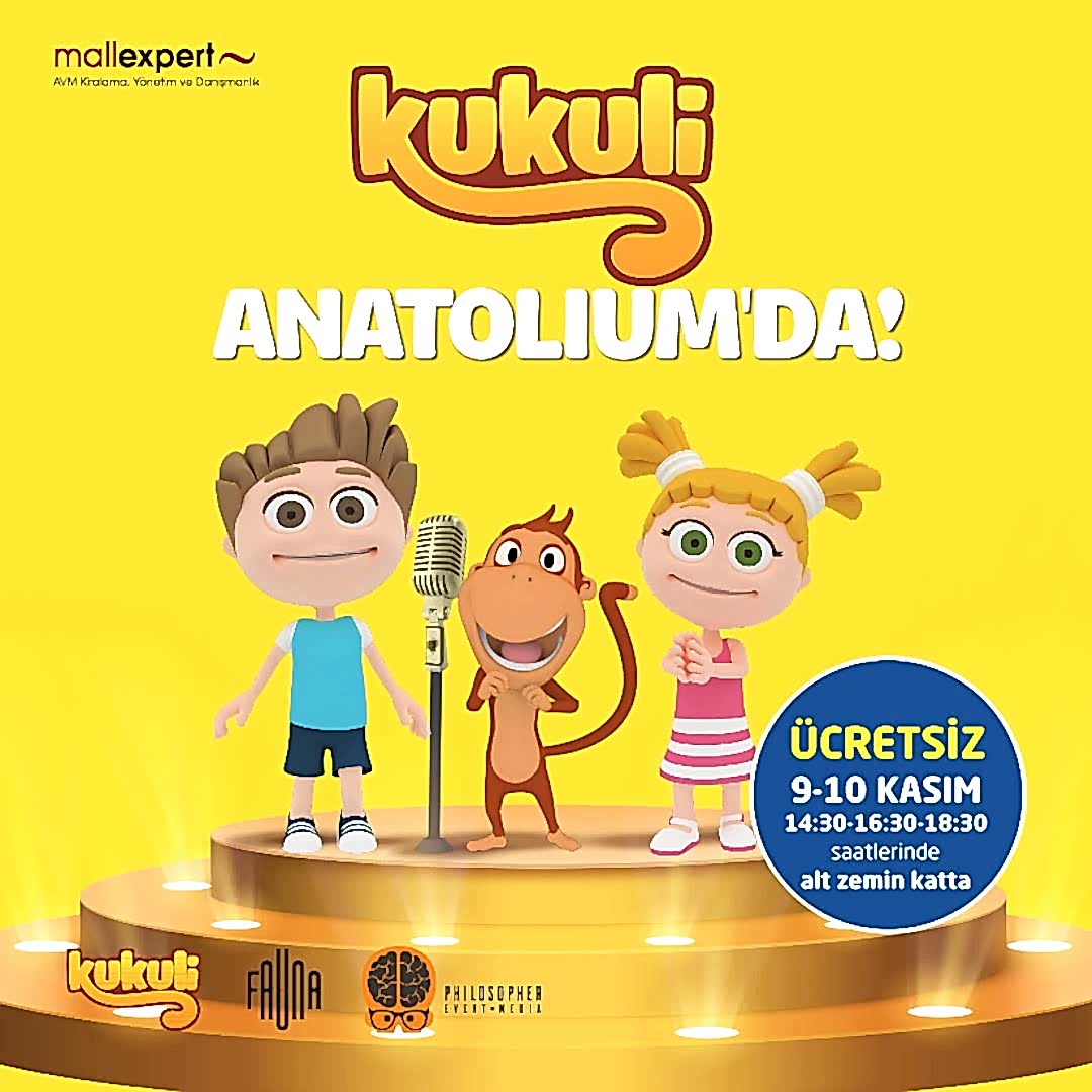 Sevilen karakter Kukuli’nin eğlence dolu gösterisi Anatolium Ankara’da???? 9-10 Kasım tarihlerinde gerçekleşecek etkinliğimize tüm ziyaretçilerimiz davetlidir!