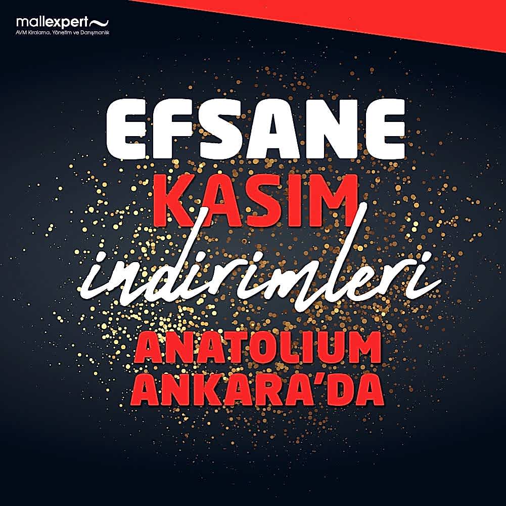 Efsane Kasım indirimleri Anatolium Ankara’da!????Yılın en büyük indirimleri ile alışverişin keyfini çıkarın!????