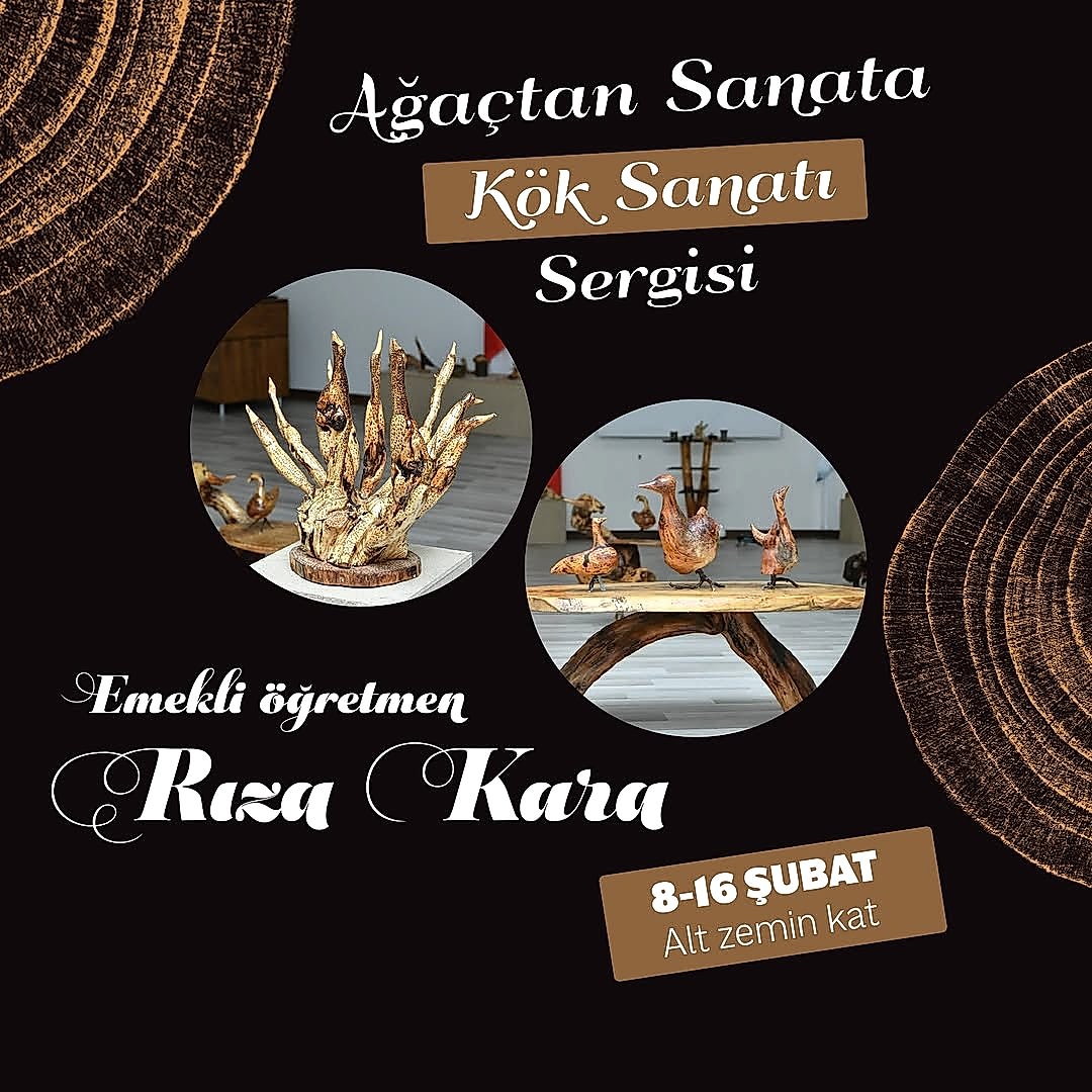 Ağaçtan Sanata Kök Sanatı Sergisi 8-16 Şubat tarihleri arasında alt zemin katta sizleri bekliyor!????