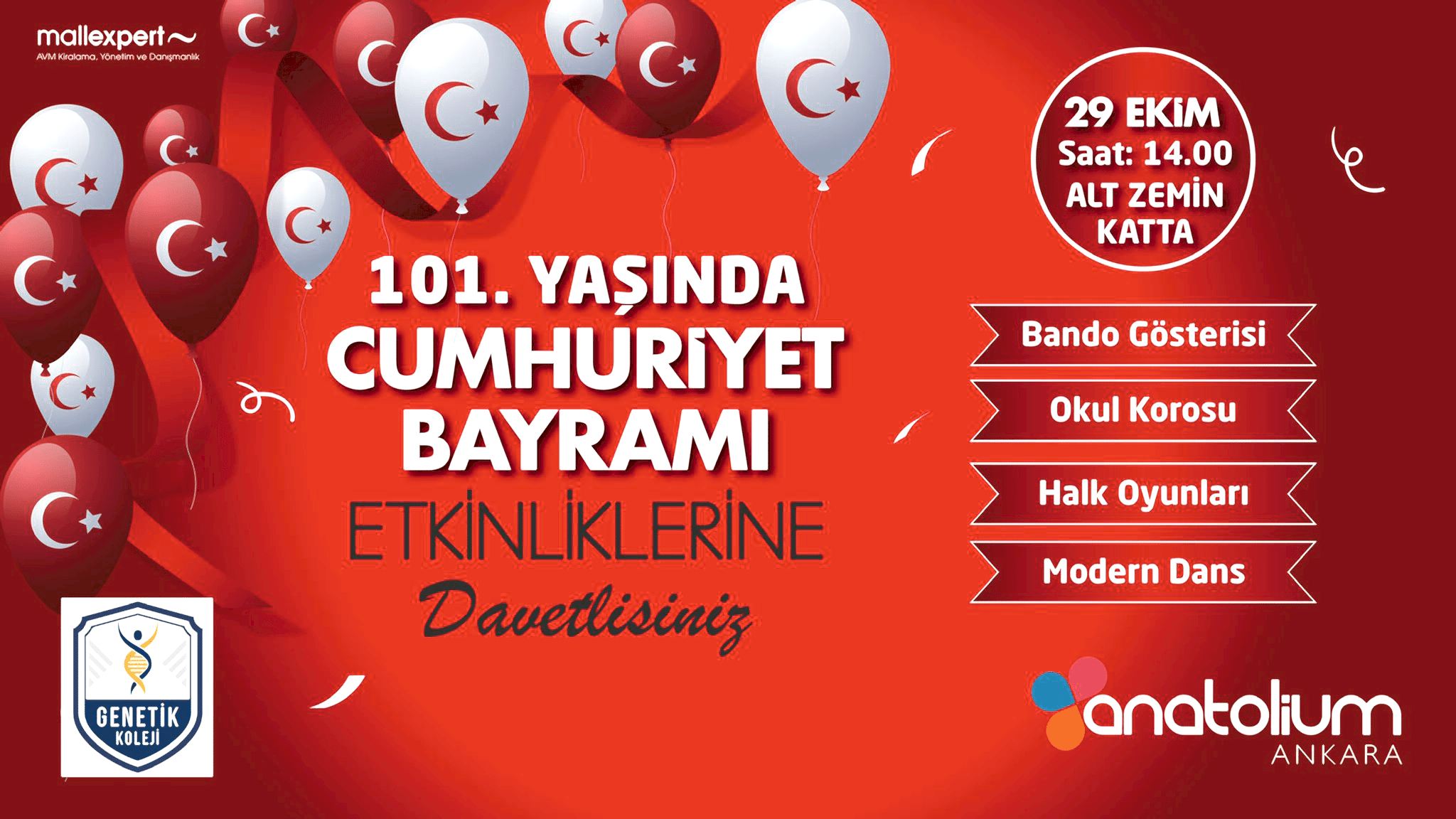 101. Yaşında Cumhuriyet Bayramı Etkinlikleri