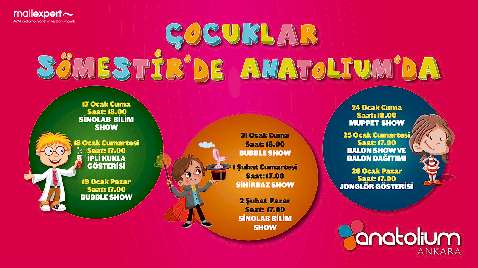 Çocuklar Sömestir'da Anatolium'da